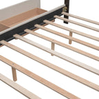 Polsterbett in Queen Size aus Leinenstoff mit 2 Schubladen und Twin-XL-Ausziehbett