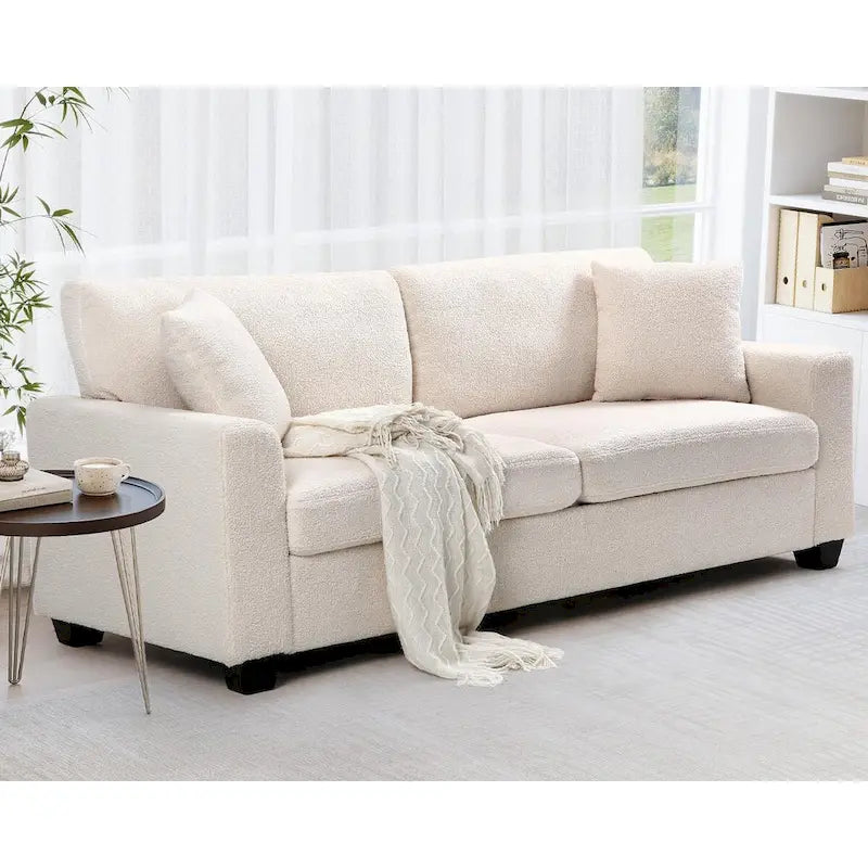 82-Inch-3-Sitzer-Sofa mit tiefer Sitzfläche und gepolstertem Gestell
