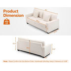 82-Inch 3-Seat Sofa with Deep Seat and Upholstered Frame