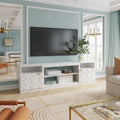 Mueble para TV de alto brillo de 70" con puertas de paneles de panal