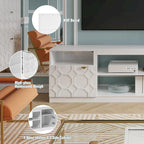 Mueble para TV de alto brillo de 70" con puertas de paneles de panal