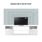 Mueble para TV de alto brillo de 70" con puertas de paneles de panal