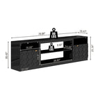 Mueble para TV de alto brillo de 70" con puertas de paneles de panal