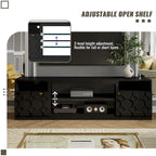 Mueble para TV de alto brillo de 70" con puertas de paneles de panal