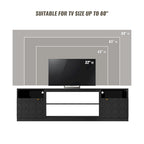 Mueble para TV de alto brillo de 70" con puertas de paneles de panal
