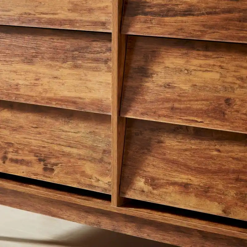 Commode double à 6 tiroirs avec détails à bord biseauté
