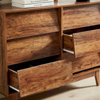 Commode double à 6 tiroirs avec détails à bord biseauté
