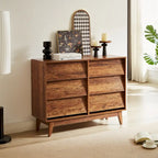 Commode double à 6 tiroirs avec détails à bord biseauté
