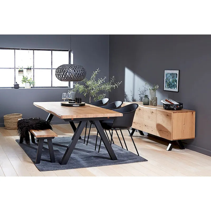 Scandinavische eettafel met golvende rand - 39.4W x 82.6L x 29.5H