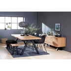 Scandinavische eettafel met golvende rand - 39.4W x 82.6L x 29.5H