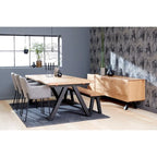 Scandinavische eettafel met golvende rand - 39.4W x 82.6L x 29.5H
