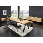 Scandinavische eettafel met golvende rand - 39.4W x 82.6L x 29.5H